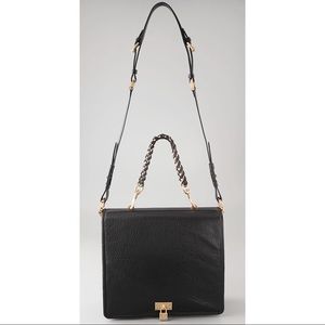 Alexishudson Black Leather Chain Bag